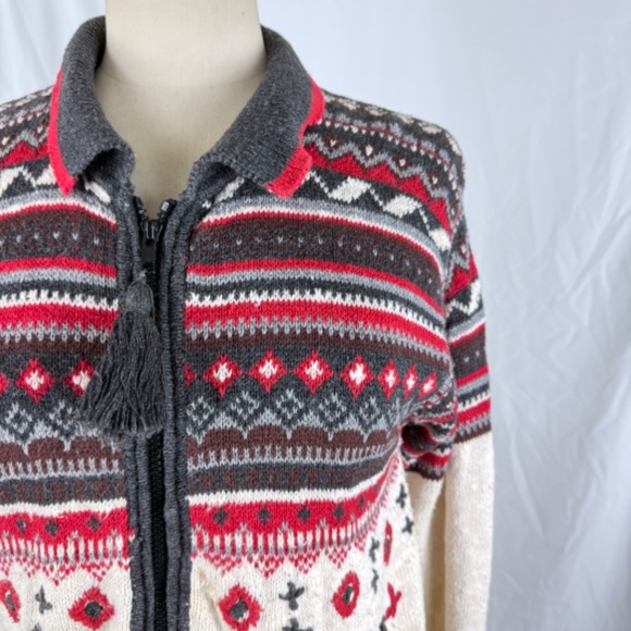 Vintage 1996 SML Sport Sweater S/M Jacket w Mitten Pockets Front Zipper Cardigan - Picture 10 of 15